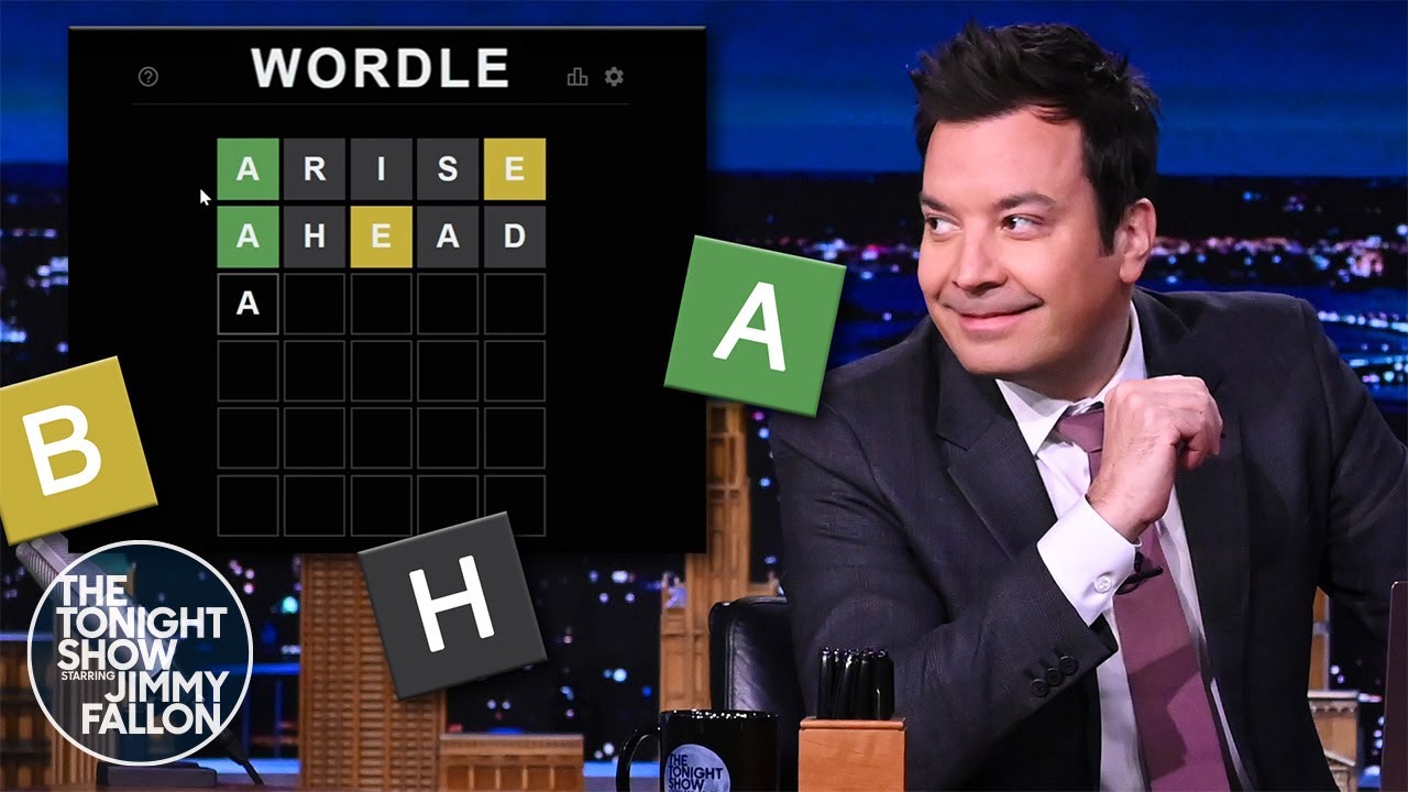 看 Jimmy Fallon 玩超夯的填字遊戲 Wordle